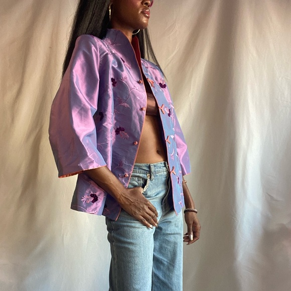 Vintage violet oriental jacket - Picture 3 of 13